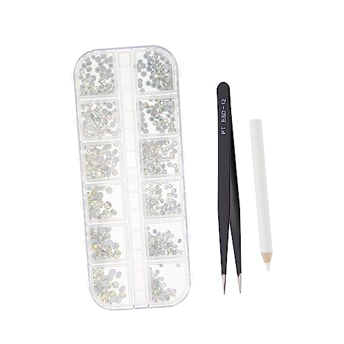 Healeved 12er Set Wasserstein Nagelkunst Dekorationen Bunte Flachglas Rhinestones Für DIY Maniküre Makeup Und Nail Art Zubehör von Healeved