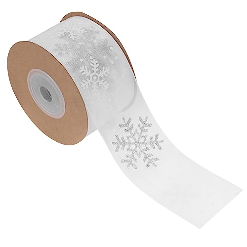 Healeved 1Stk Blumenband weihnachtsbaum organzaband Weihnachtsgeschenkband Geschenkverpackungszubehör ribbon ziehschleifenband Geschenkstreifen weihnachtsband Polyester Weiß von Healeved