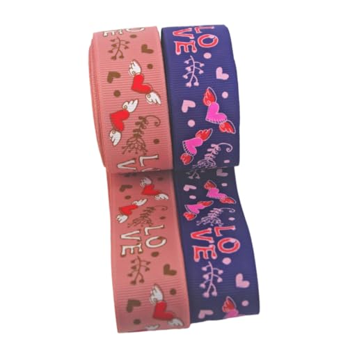 Healeved 2 Rollen Band für Geschenkdekoration valentinstag verpackungsband Stoffband Hochzeitsgeschenkband Ornamentband ribbon ripsband Geschenkbänder Party-Requisiten-Dekor Polyester von Healeved