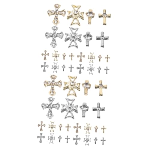 Healeved 2 Sätze Maniküre Nagel Dekoration Schmuck Kreuz Edelsteine Nagelkunst-anhänger Frauen Strasssteine Für Nägel Nail Decoration Schmuckperlen Nägel Zubehör Nagel Charms 80 Stück * 2 von Healeved