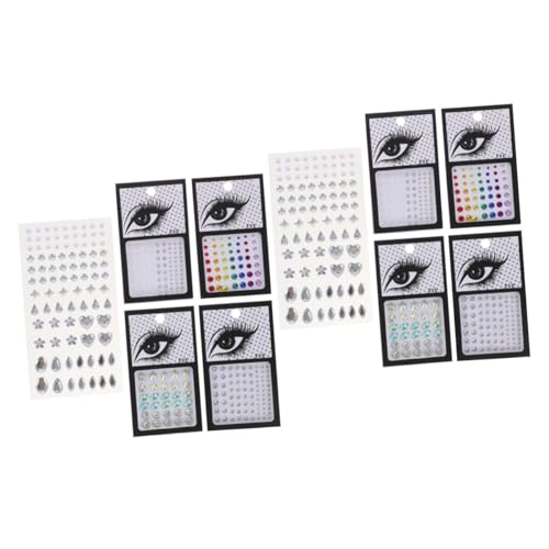 Healeved 2 Sätze Strass-aufkleber Für Das Gesicht Edelsteine ​​für Das Gesicht Gesichtsschmuck Glitzeraufkleber Gems Rhinestones Augensteine ​​für Make-up Make-up-juwelen Acryl 5 Blatt * 2 von Healeved