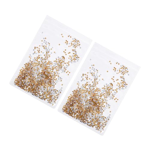 Healeved 2 Stück 2 Kristalle Flache Rückseite Diamant Glitzer Handyhülle Nagel Strass Perlen Klare Juwelen Diamanten Doppelte Haarfärbeschüssel DIY Nageldekor Maniküre von Healeved