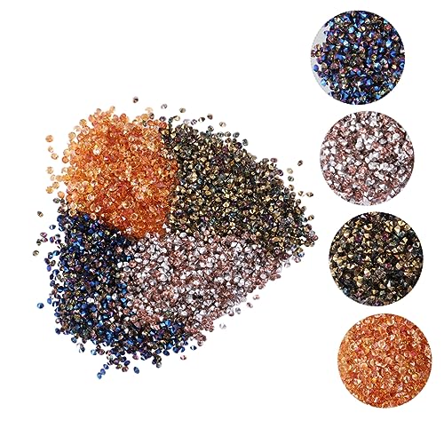 Healeved 4 Packungen à 5760 Stück Maniküre-strasssteine Gesichts-make-up-edelsteine Nagel Edelstein Nail-art-dekorationen Nailart-diamant Runde Nagelperlen Nagel-strass-aufkleber Silver von Healeved