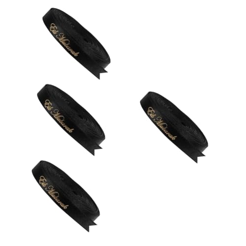 Healeved 4 Rollen Eid-Band eid decoration ribbons for wrapping Festliche Tischdekoration Eid Dekoration geschenkband Partyverpackungsband Packband vorhanden Polyester Black von Healeved