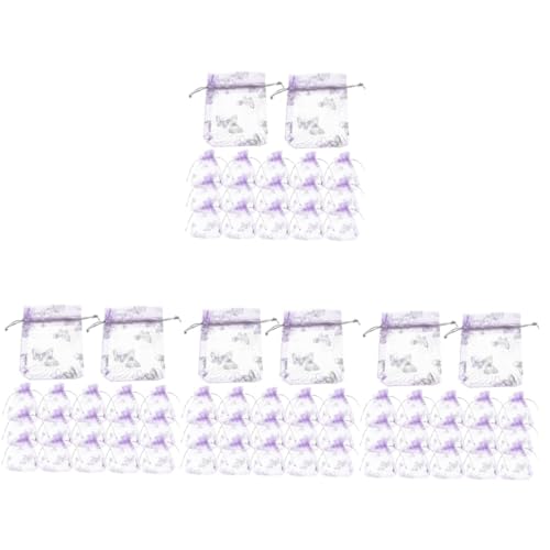 Healeved 4 Sätze Organza-geschenkbeutel Tasche Papiertüte Zugbeutel Klein Packbeutel Verpackungstüten Geschenksack Organzabeutel Mit Kordelzug Partygeschenktüten Violett 50 Stück * 4 von Healeved