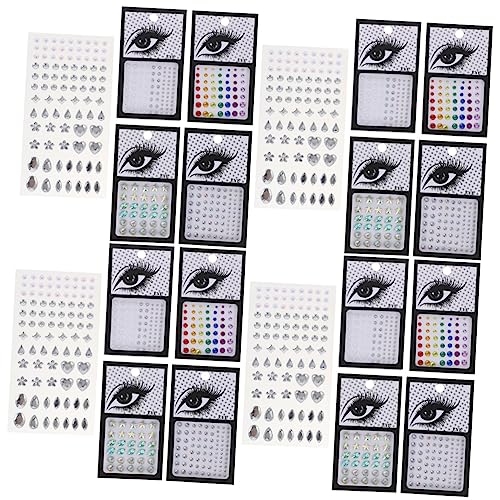 Healeved 4 Sätze Strass-aufkleber Für Das Gesicht Glänzende Augensteine Edelsteine ​​für Das Gesicht Körperjuwelen Gems Rhinestones Party-körperaufkleber Make-up-juwelen Acryl 5 Blatt * 4 von Healeved