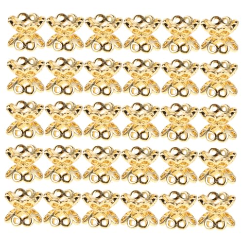 Healeved 50 Stück Kupfer-abstandshalter-perlenkappen, Doppelseitige Hohlperlen, Metallblumen-lose Perlen, Endkappen Für Armbänder, Schmuckzubehör Healeved 50 Stück Kupfer-abstandshalter-perlenkappen, Doppelseitige Hohlperlen, Metallblumen-lose Perlen, Endkappen Für Armbänder, Schmuckzubehör von Healeved
