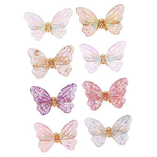 Healeved 8St schmetterling nagel dekoration Nagel Strass Perlen Nagelkunstspitze Glitzer Nagelschmuck maniküre zubehör nail art charms schmetterlinge nageldekor Nail-Art-Dekor Harz von Healeved