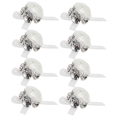 Healeved 8pcs Nagel Acryl Strass Organza Schleife Dekor Nagel Charms Nagel Dekor Maniküre Nagel Charms Acryl Strasssteine ​​für Handwerk von Healeved