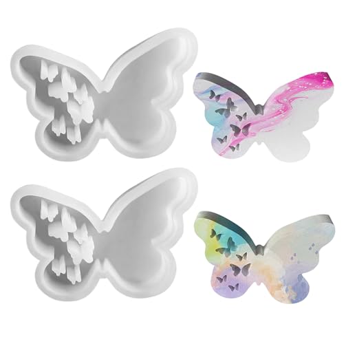 12X9cm Silikonform Schmetterling, 2er Set - Silikonformen Gießformen, Gipsformen zum Gießen - Hochwertige Silikonformen für kreative Projekte von Healife