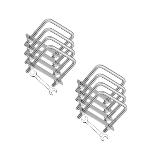 2 Sätze Schraubenschlüsselsatz Vierkant-u-bolzen Rostfreier U-bolzen Robuster U-bügel Vierkantschrauben U Klemmen Industriebedarf Du Klemmst Rostfreier Stahl Silver 4 Stück * 2 Healifty von Healifty