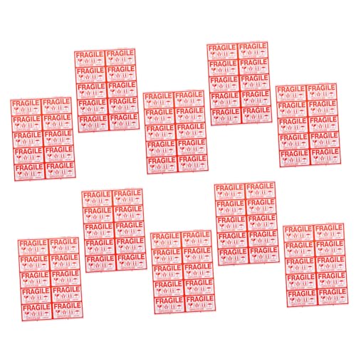 Healifty 100 Stück Bruchsichere Etiketten Selbstklebende Verpackungsaufkleber Warnetiketten Zerbrechliche Warnung Zerbrechliche Aufkleber Vorsichtsaufkleber Zerbrechliche von Healifty