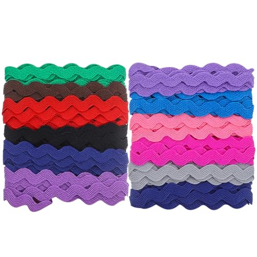 Healifty 2 Rolle Zackenlitze Trimmt Bunte Polyester Trim Bänder DIY Fertigkeit-Band zum Nähen Geschenkverpackung nach Hause Geburtstag Hochzeit Party-Deko 8Mm Style 1 von Healifty