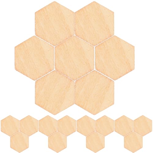 Healifty 200PCS Holzscheiben Basteln Bemalen DIY Sechseckig 15MM Natürlich Buchenholz Blanko Unvollendete Scheiben Handwerk Scrapbooking Material Hochzeit Party Dekoration Verzierungen von Healifty