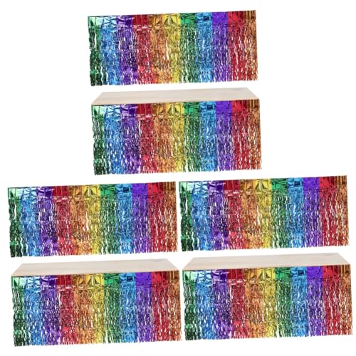 Healifty 3 Sätze Regenbogen-Scimitar-tischrock Sockelleiste Krawattenfarbe Tischdecken Rechteckig Lila Tischdecke Partydekorationen Partytischrock Festlicher Tischrock Plastik 2 Stück * 3 von Healifty