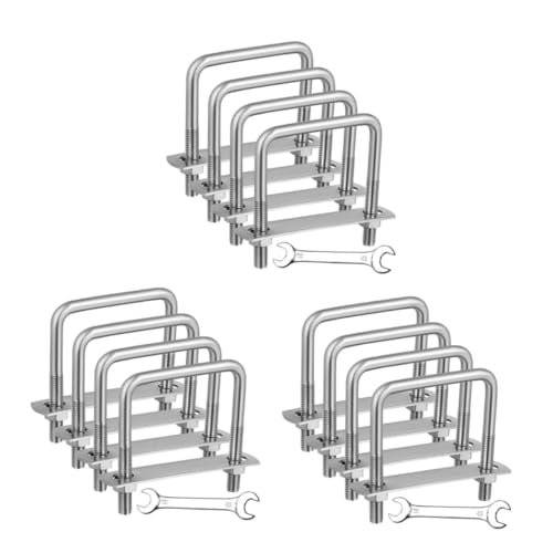 Healifty 3 Sätze Schraubenschlüsselsatz Edelstahlschrauben Industriebedarf Du Schraubst U-bolzen Du Klemmst Robuster U-bügel Vierkantschrauben U Klemmen Rostfreier Stahl Silver 4 Stück * 3 von Healifty