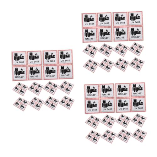 Healifty 3sets Batterieetikett Sicherheitslabel Batterietransportetiketten Warnaufkleber Für Die Batterie Batterie-warnaufkleber Kupferplattenaufkleber Black 200pcs*3 von Healifty