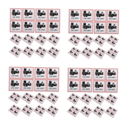 Healifty 4sets Batterieetikett Für Lithiumbatterien Warnaufkleber Für Die Batterie Für Den Batterietransport Black Kupferplattenaufkleber 200pcs*4 von Healifty