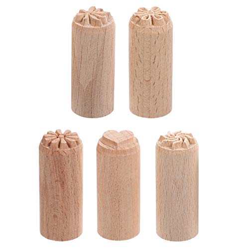 Healifty 5 Stück Holzstempel aus Ton, Keramik, Blume, Gänseblümchen, Herz, 6 Broschüre, Muster, 2 cm, Stempel für Ton, Geburtstagsgeschenk (wie abgebildet) von Healifty