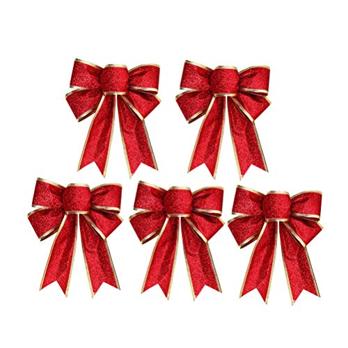 Healifty 5 Stücke Ziehschleife Geschenkschleife Geschenkband Bogen Schleifen für Weihnachten Geburtstag Hochzeit Geschenkverpackung (Rot) von Healifty