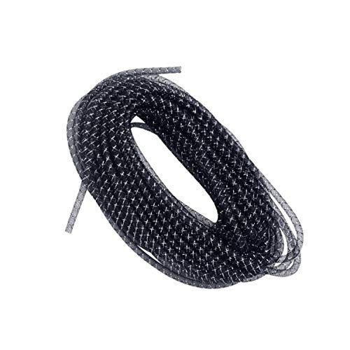 Healifty Mesh Schlauch Deko Flex Mesh Schlauch Schnur für Kränze Cyberlox CRIN Handwerk Armband Halskette Schmuck Zubehör 25m (schwarz) von Healifty