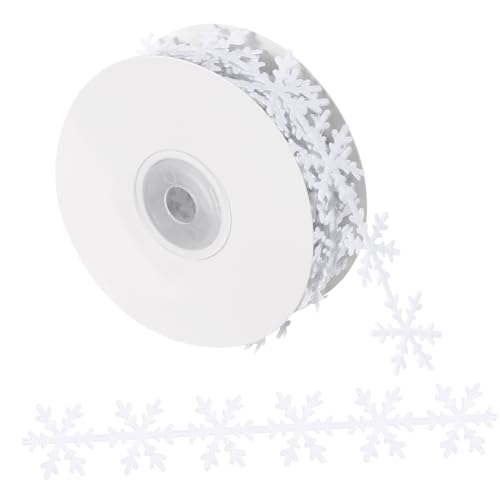 Healifty Schneeflockenband weihnachtsdeko christmas decorations apfelding dekoring weihnachten geschenkpaket Spitze künstlicher Schnee Weihnachtsband Konfetti Schneeflocken-Dekore Weiß von Healifty