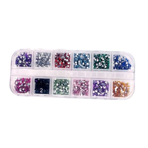 Healvian 1 Karton 12 Nageldekor Nagel Strass Nagel Edelsteine ​​diamanten Nail-art-dekor Maniküre-kit Nagelkunst-anhänger Nagelkunstbohrer Maniküre-diamant Nailart-kits Perlen von Healvian