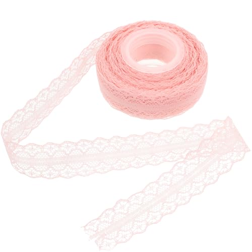 Healvian 1 Rolle Spitzen band Stecker dekoratives Band Stange Band für DIY Bodenbuch -Zubehör geschenkverpackung hochzeitsschmuck Partydekoration Spitzenstoff Spitzenbänder zum Basteln Rosa von Healvian