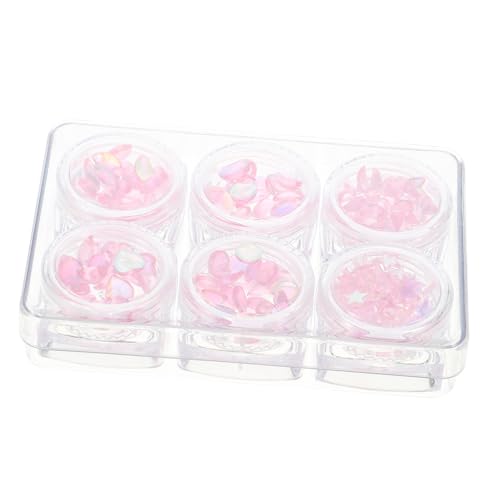 Healvian 1 Schachtel Nail-art-zubehör Kunstnägel Dekore Dekorative Nagelanhänger Bunter Maniküre-kristalldiamant Maniküre-nieten-verschönerung Nail-art-dekorationen Rosa Harz von Healvian