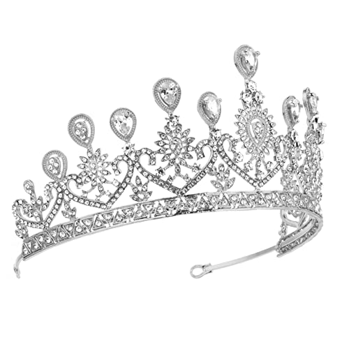 Healvian 1 Stück Strass Hochzeitskrone Für Damen Elegante Kopfbedeckung Für Prinzessinnen Ideal Brautjungfern Schmuck Oder Für Geburtstagsfeiern Glitzernde Strasssteine Vielseitig von Healvian