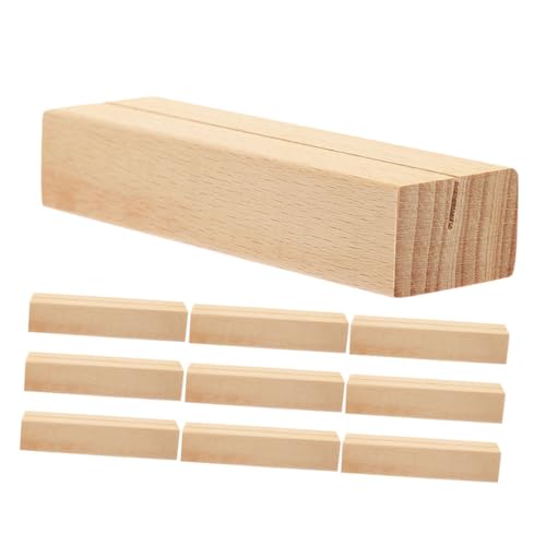 Healvian 10St Holzsockel Holzkalenderständer Massiver Holzständer Holzbasis für Karten Postkartenbasis Kartenhalterung postkartenständer Anzeige Karten steht Ausstellungsstand Buche Beige von Healvian