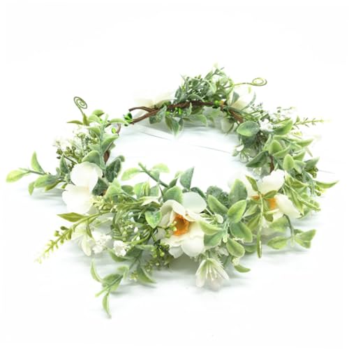 Healvian 1Stk Party-Haarreifen haarband weihnachten haarreif weihnachten party haarreif flowers decoration wedding decor Blumenkopfschmuck für die Braut Hochzeitsblume Party-Haarbänder Weiß von Healvian