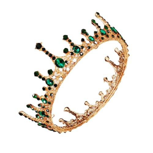 Healvian 1Stk barocke Krone Prinzessin Hochzeit barockes Stirnband Haarschmuck für die Braut Kopfbedeckungen für Damen brautkrone braut krone Weibliche Krone schicke Krone Legierung Green von Healvian