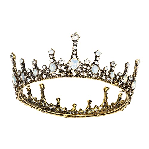 Healvian 1stk Barocke Krone Hochzeits-tiara Schwarze Hochzeitsdeko Kopfbedeckung Für Frauen Weibliche Krone Braut Haarschmuck Brautkopfschmuck Für Die Hochzeit Schicke Krone Legierung Beige von Healvian