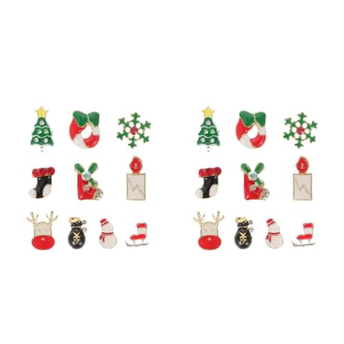 Healvian 2 Sätze 2 Sets Weihnachts Nagelkunst Ornamente Weihnachtsbaum Weihnachten DIY Nagelanhänger Nageldekoration Strass Nagelanhänger Trendy Para Dangling Weihnachtsornament 50 Stück * 2 von Healvian