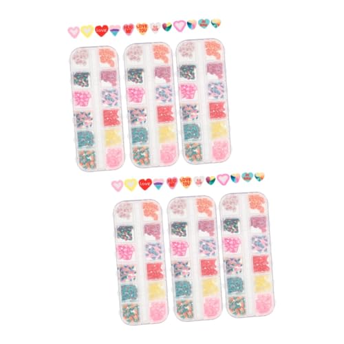 Healvian 2 Sätze Love Nail Art Schmuck Valentinstag Charms Herz Chrom Rosa Strass Nä Glitzer Dekoration Edelsteine ​​Buchstaben Frauen Kit Aufkleber Nagel 3 Boxen * 2 von Healvian