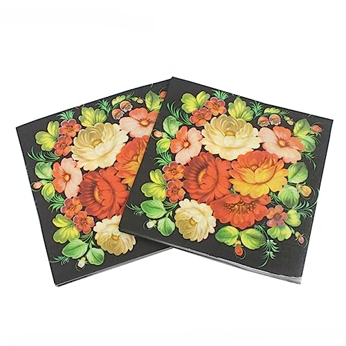 Healvian 20St bedrucktes Serviettenpapier Napkins for events Napkins for parties Papier für die Blumenparty Partei Seidenpapier Blumenservietten aus Papier von Healvian