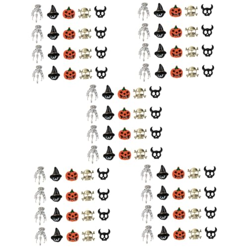 Healvian 250 Stk Nail-Art-Zubehör Halloween-Maniküre-Kunstzubehör Kürbis-Nagelanhänger Nageldekor für zu Hause halloween nail art nail art set langlebige Nagelanhänger Charms Metall von Healvian