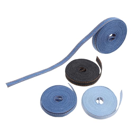 Healvian 4 Rollen Denim-gurtband Gardinenringe Für Gardinen Bänder Zum Basteln Blumenstraußband Pastellband Jeansband Bandvorhänge Kordel Für Vorhänge Kleidung Diy Band Marineblaues Band von Healvian