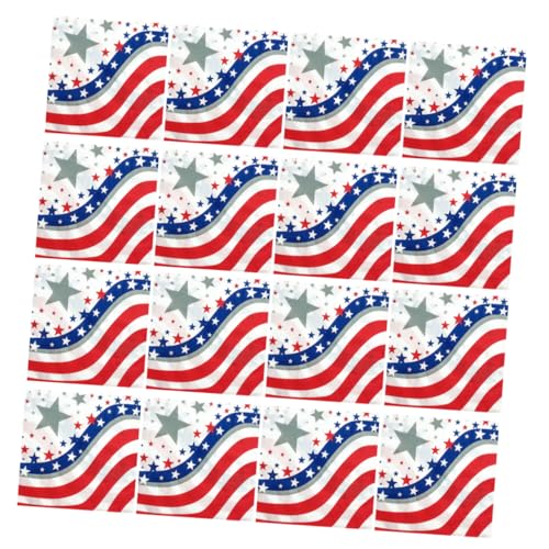 Healvian 40 Blätter Papierserviette Cocktailservietten mit Americana-Flagge Patriotische Partyservietten Holzschliff Papier Servietten Weiche und bequeme Servietten seidenpapier Themendekor von Healvian