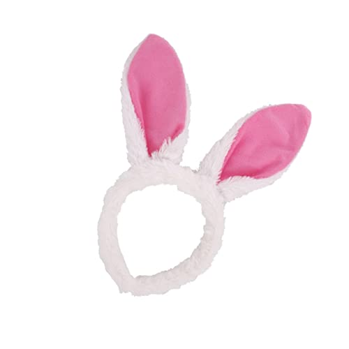 Healvian Hasenohr Stirnband Hasenohren-Stirnband Make-up-Haarband Plüschtiere haarschmuck fasching haarreif Party-Haar-Accessoire schönes Kaninchenohr-Stirnband Plüschstoffe Rosa von Healvian