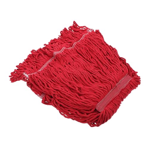 Healvian Mopp-Ersatzkopf Heavy duty mop refill wiederverwendbarer Wischkopf - Beenden Sie den synthetischen Moppkopf Mopp-Ersatzköpfe staubnasser Wischkopf Moppkopf aus Baumwollgarn rot von Healvian