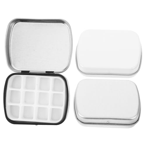 Healvian Nail Art Mini-Verpackungsbox Farbpalette mit Deckel Klopapierhalterung Korb Mini Nagellack Organizer Wasserfarben Mischpalette Aquarellfarbenschale Tablett für Gel-Nagellack Eisen von Healvian