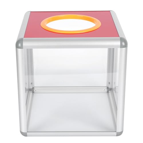 Healvian Tombola Box Losbox Acrylglas Spendenbox Lotterie Box Wahlurne Lostrommel Ziehen Box Spendendose Raffle Ball Spiel Box für Jährliche Treffen Spiel Stütze,20 x 20 x 20 cm von Healvian