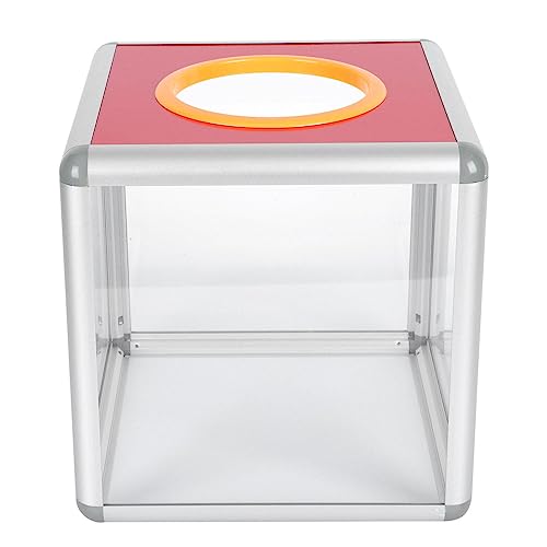 Healvian Tombola Box Losbox Acrylglas Spendenbox Lotterie Box Wahlurne Lostrommel Ziehen Box Spendendose Raffle Ball Spiel Box für Jährliche Treffen Spiel Stütze,25 x 25 x 25 cm von Healvian