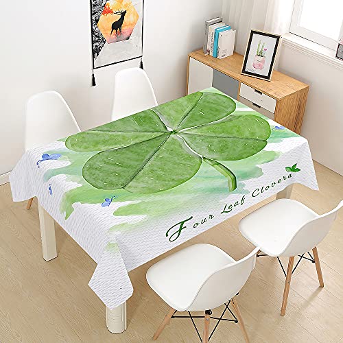 Hearda Tischdecke Abwaschbar Rechteckig, 3D Grüner Kleedruck Polyester Tischdecken Wasserdicht Pflegeleicht Tischtuch für Küche Party Outdoor Garten Restaurant (Aquarell,140x180cm) von Hearda