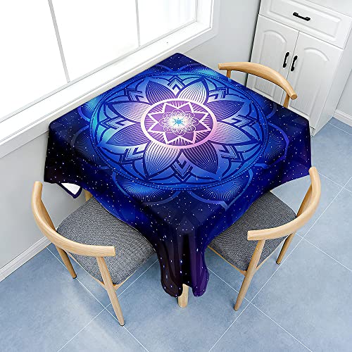 Hearda Tischdecke Abwaschbar Rechteckig, 3D-Mandala Polyester Tischdecken Wasserdicht Pflegeleicht Tischtuch für Küche Party Bar Restaurant (sternenklarer Himmel,60x60cm) von Hearda