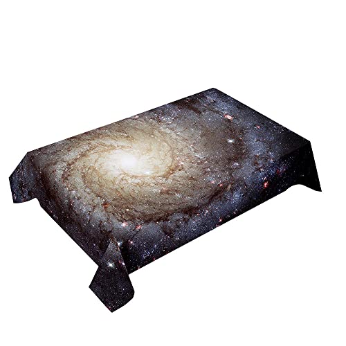 Hearda Tischdecke Abwaschbar Rechteckig, 3D Sternenhimmel Drucken Polyester Tischdecken Wasserdicht Pflegeleicht Tischtuch für Küche Party Bar Restaurant (100x140cm,Kosmischer Wirbel) von Hearda