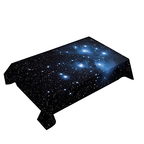 Hearda Tischdecke Abwaschbar Rechteckig, 3D Sternenhimmel Drucken Polyester Tischdecken Wasserdicht Pflegeleicht Tischtuch für Küche Party Bar Restaurant (150x210cm,Weiße Galaxie) von Hearda