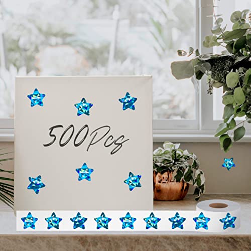 500 Stück holografische blaue Stern-Aufkleber, selbstklebende Metallic-Glitzerfolien-Aufkleber, reflektierende Stern-Aufkleber, Belohnungs-Verhaltensdiagramm-Etiketten für Kinder, Schüler, Lehrer von Hebayy